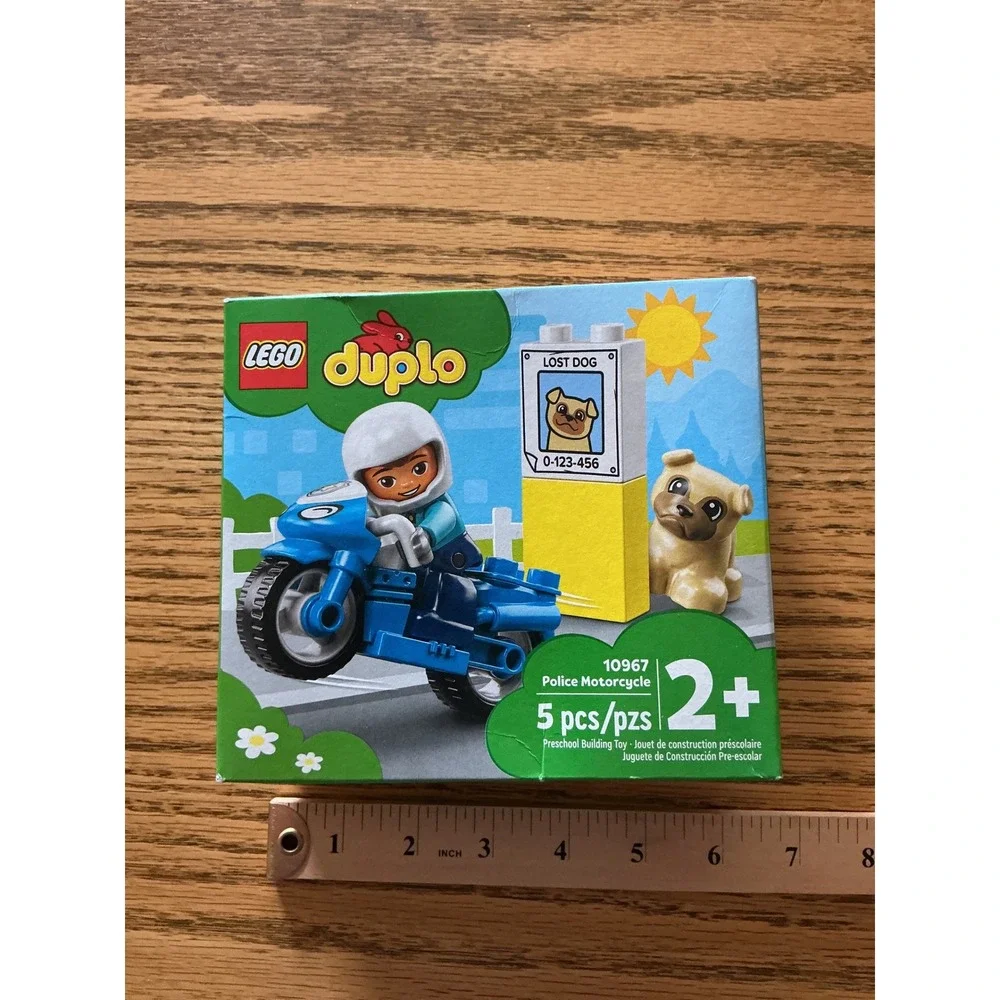 LEGO Duplo Police Motorcycle 10967 Preschool Building Toy 5 Pieces New